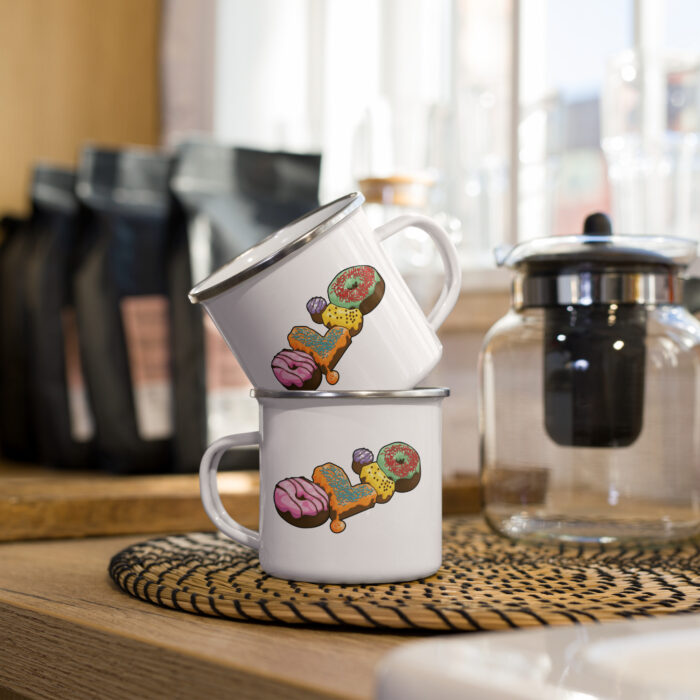 Coffee N Donuts Enamel Mug