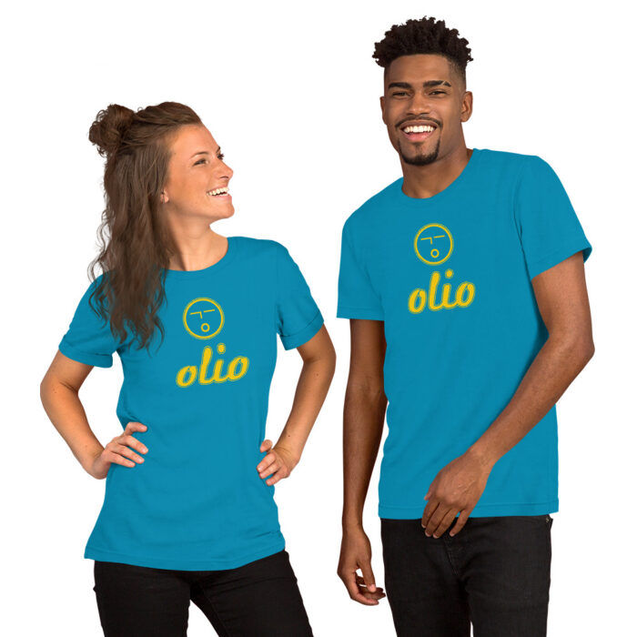 Basic Olio Unisex t-shirt (aqua x yellow)