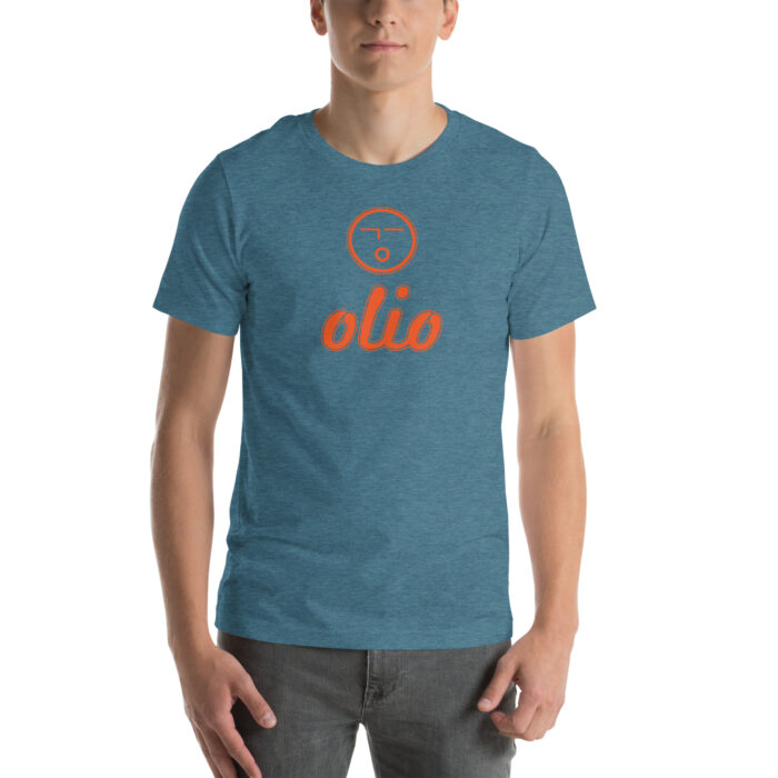 Basic Olio Unisex t-shirt (teal x burnt orange)