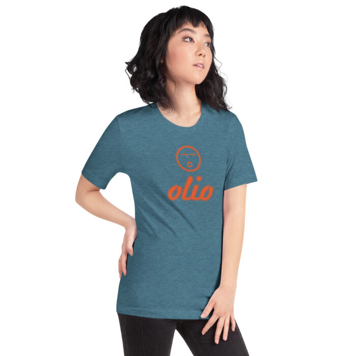 Basic Olio Unisex t-shirt (teal x burnt orange) - Image 2