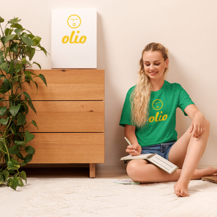 Basic Olio Unisex t-shirt (green x yellow) - Image 2