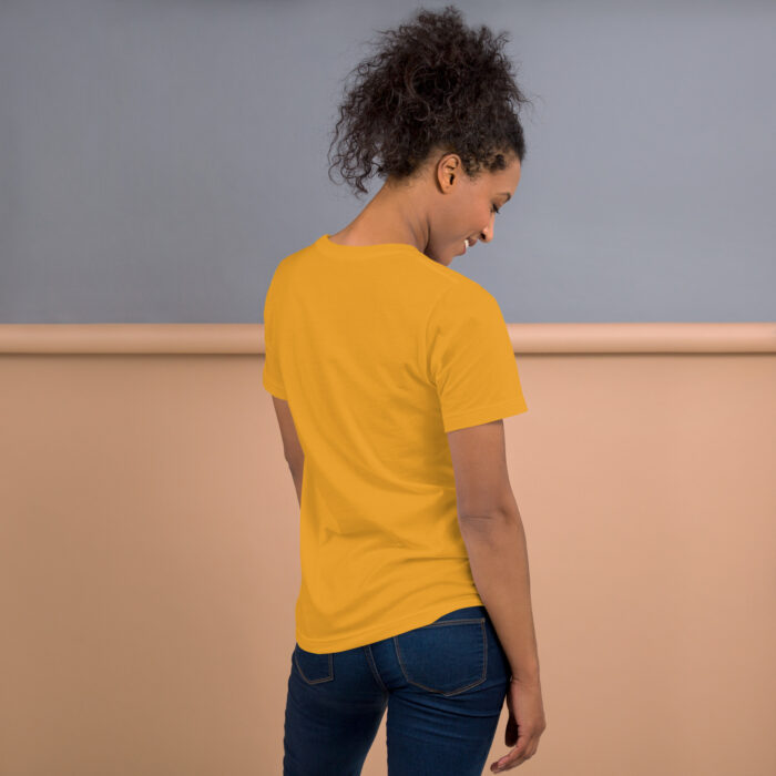 Basic Olio Unisex t-shirt (mustard x red) - Image 3