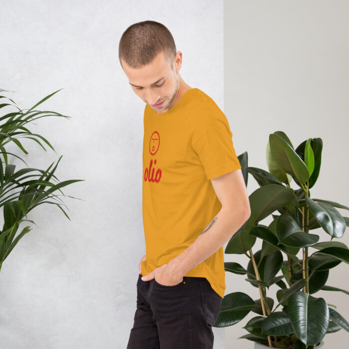 Basic Olio Unisex t-shirt (mustard x red) - Image 2