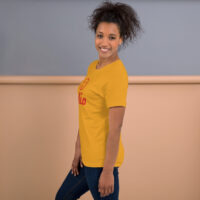 Basic Olio Unisex t-shirt (mustard x red) - Image 4